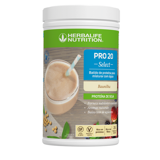 PRO 20 SELECT - Batido de proteína para misturar com água Baunilha 630 g