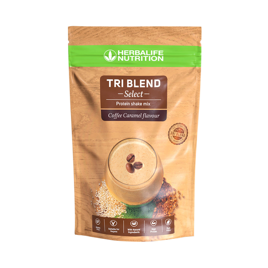 Tri Blend Select - Mistura para Batido de Proteína Café Caramelo 600 g